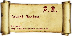 Pataki Maxima névjegykártya